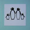 4 Penguins on Pale Blue