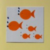 5 Goldfish on Dark Cream