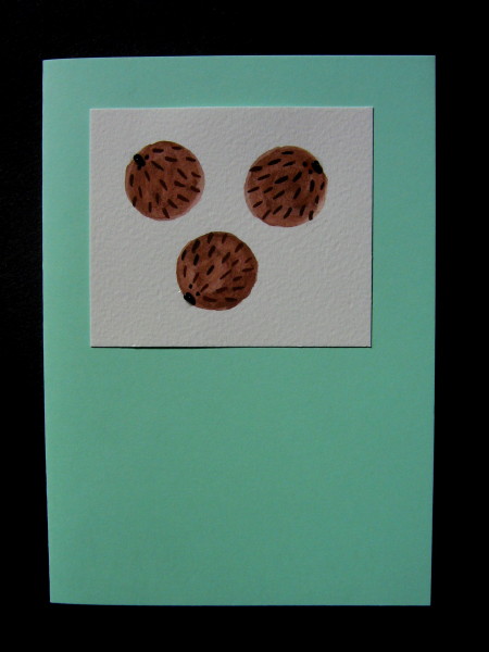3 Hedgehogs on Pale Green