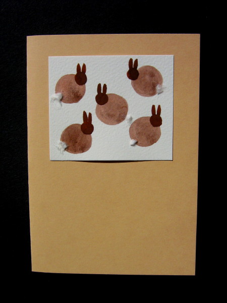 5 Rabbits on Brown
